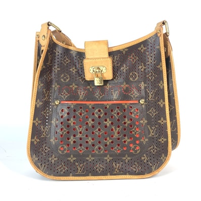 ルイヴィトン LOUIS VUITTON ミュゼット M95174 モノグラムペルフォ パンチング カバン 斜め掛け ショルダーバッグ モノグラムキャンバス ブラウン×オレンジ