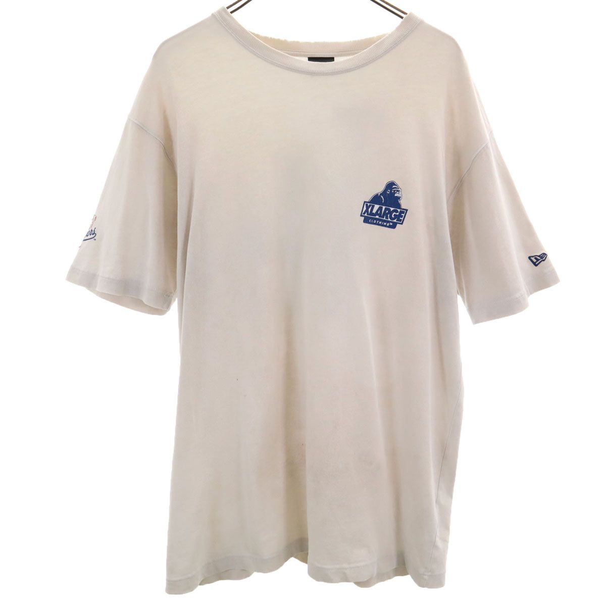 XLARGE エクストララージ New Era ニューエラ トリプルコラボ MLB ロサンゼルス・ドジャース 半袖 Tシャツ XL アイボリー