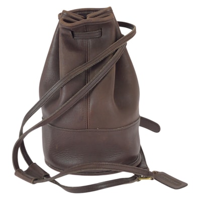 COACH コーチ ヴィンテージ オールドコーチ ブラウン ゴールド金具 レザー ショルダーバッグ 巾着 男女兼用 600898 【中古】