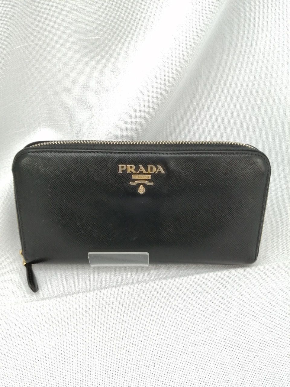 PRADA Large Saffiano Leather Wallet "Black"