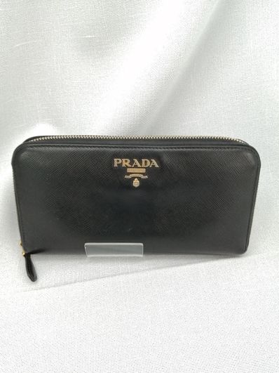 PRADA Large Saffiano Leather Wallet "Black"