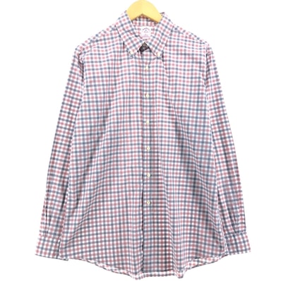 古着 ブルックスブラザーズ Brooks Brothers Est.1818 長袖 ボタンダウンチェックシャツ USA製 メンズL相当/eaa562987