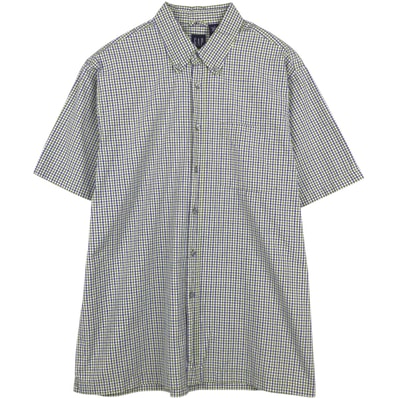 古着 ギャップ GAP 半袖 ボタンダウン チェックシャツ ボックスシャツ メンズL相当/eaa655905