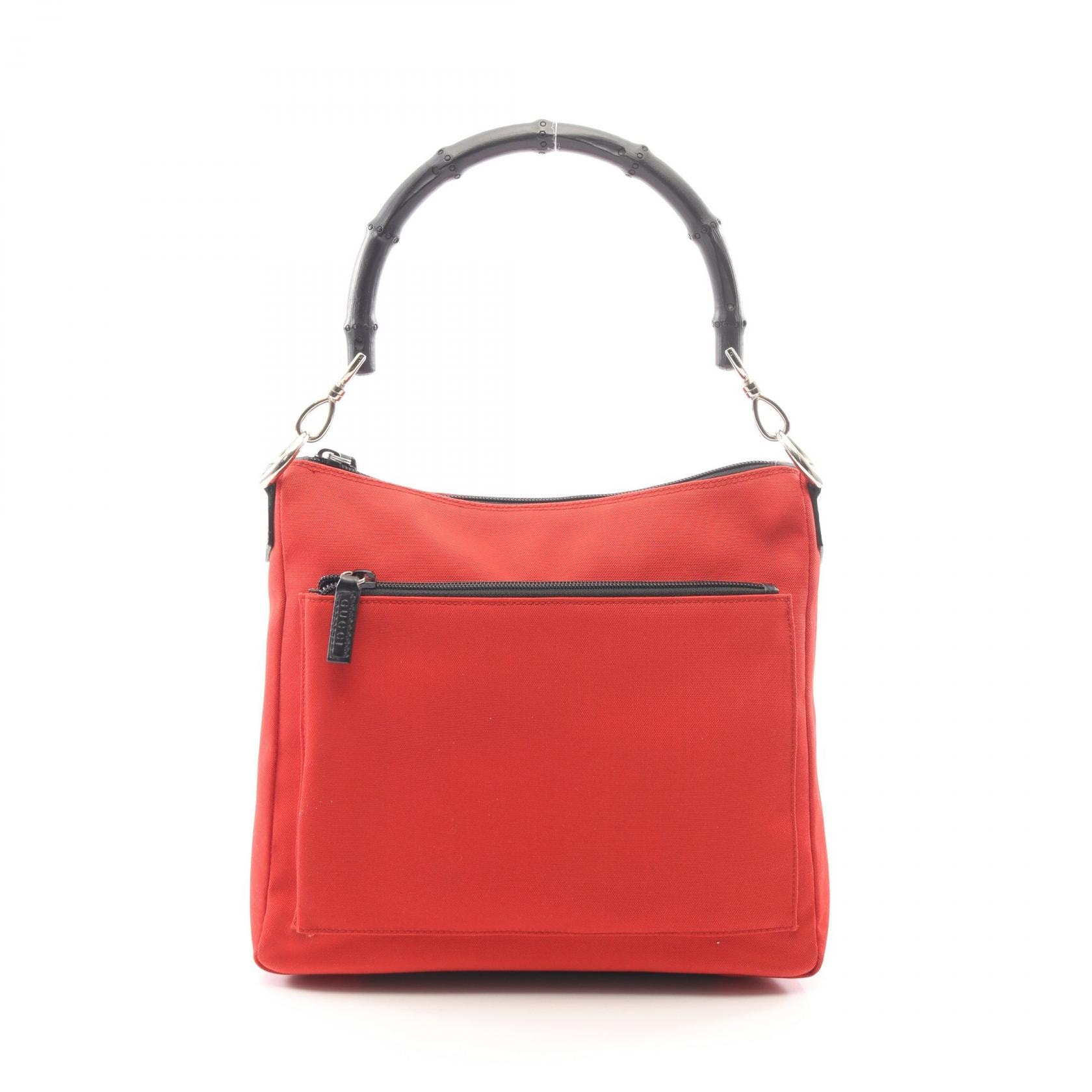 グッチ GUCCI バンブー ショルダーバッグ バッグ ナイロンキャンバス レディース レッド系 / ブラック系 35692 【中古】