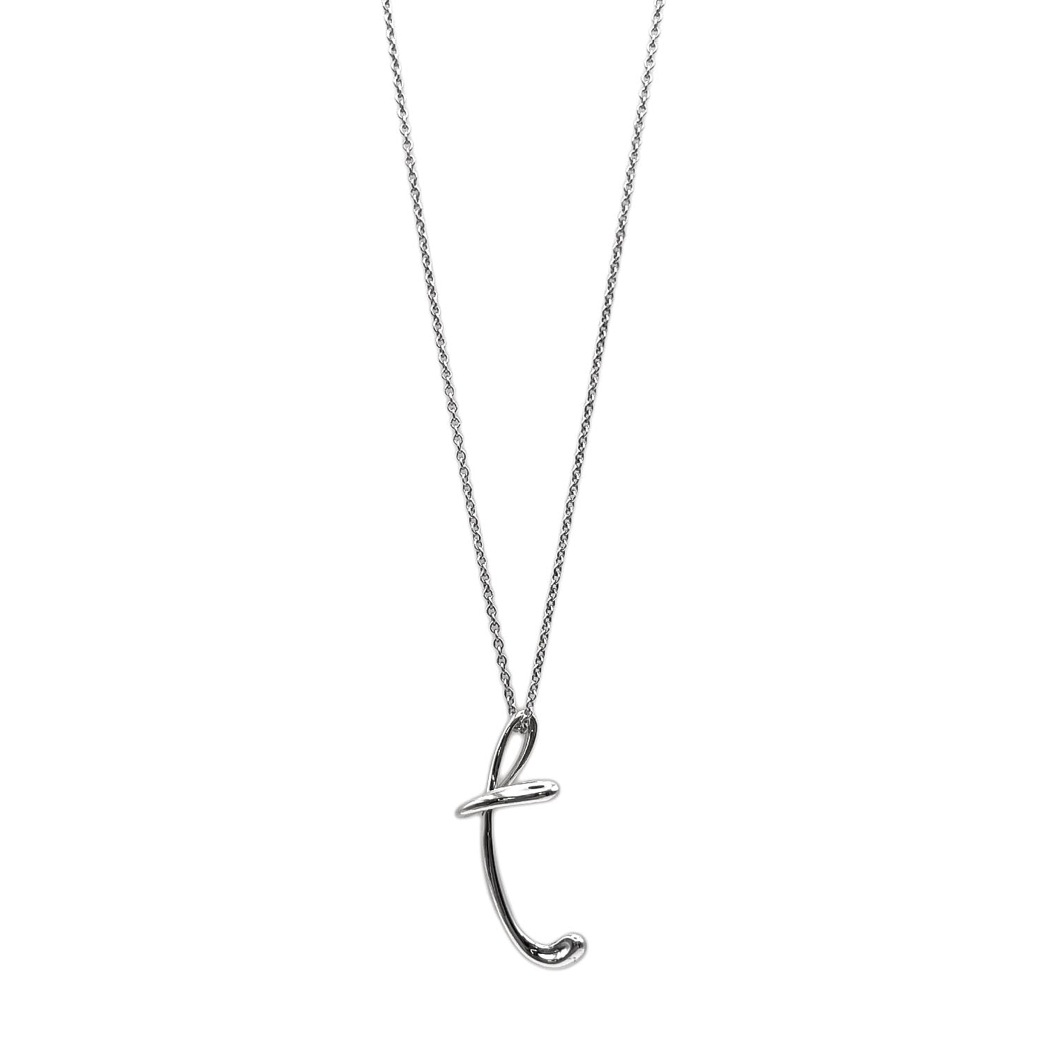 TIFFANY&Co. ティファニー レター T エルサペレッティ ネックレス
 ペンダント イニシャル SV925 シルバー 新品仕上済 ユニセックス
 【中古】