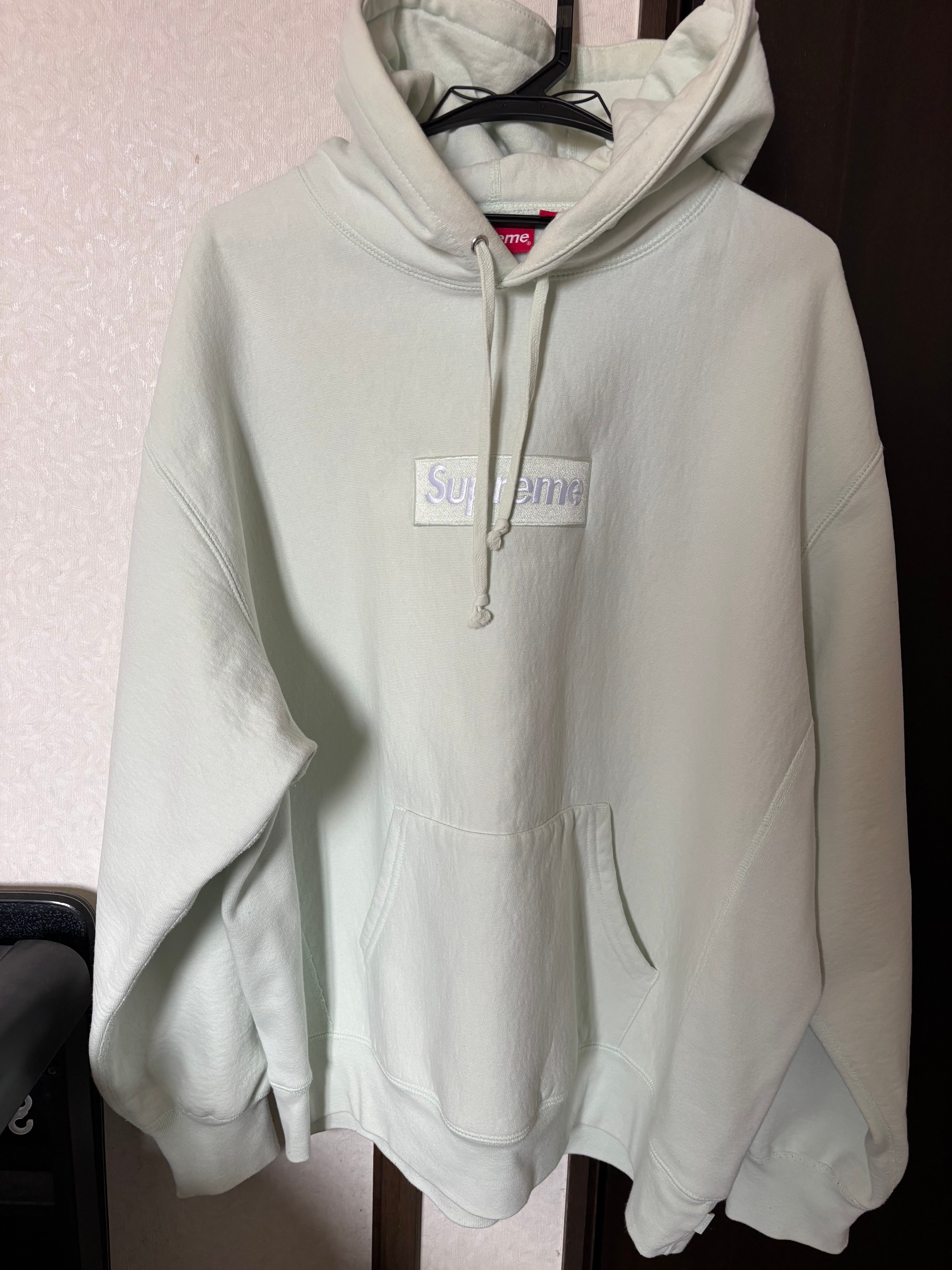 シュプリーム ボックス ロゴ フーディー スウェットシャツ "ライト グリーン" (23FW)