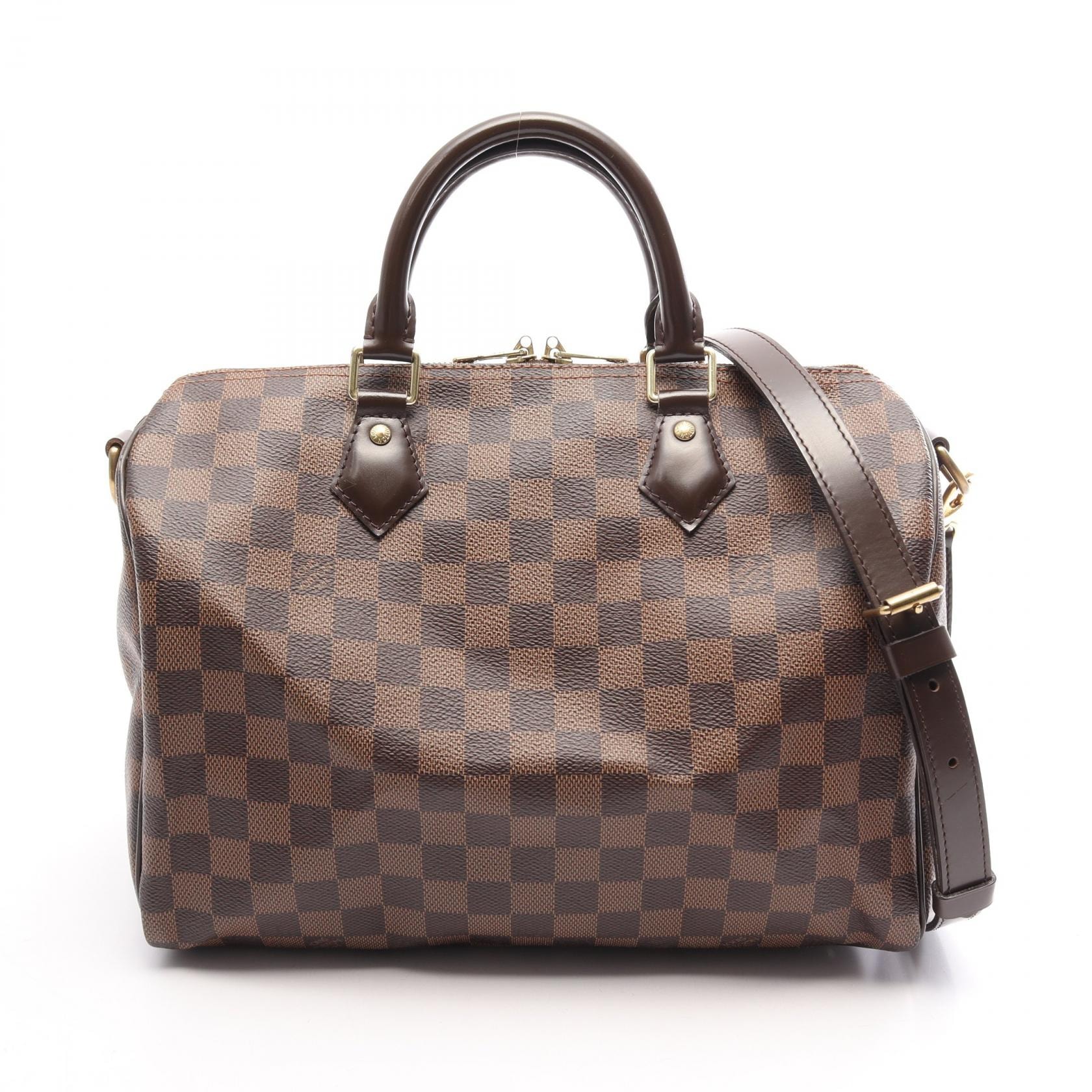 ルイ・ヴィトン LOUIS VUITTON スピーディ バンドリエール30 ダミエエベヌ 2WAY ハンドバッグ バッグ PVCコーティングキャンバス レザー レディース ブラウン系 N41183 【中古】
