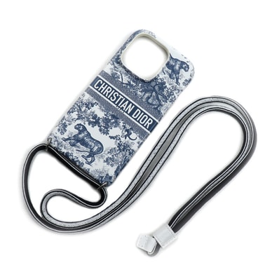Dior ディオール DIORTRAVEL IPHONE 14 PRO iPhoneケース アニマル トワル・ドゥ・ジュイ ネイビー/ホワイト S8057VSTJ レディース【中古】