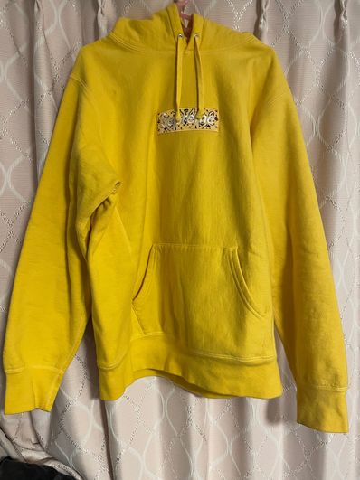 Supreme Bandana Box Logo Hooded Sweatshirt "Yellow"