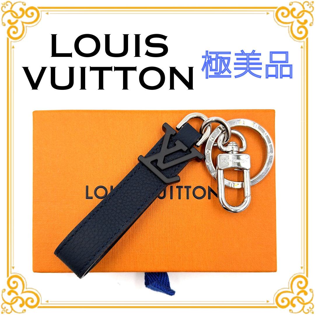 ■極美品■ LOUIS VUITTON ルイヴィトン M02066 LVイニシャル キーホルダー・ドラゴンヌ インク アエログラム キーリング メンズ ブラック