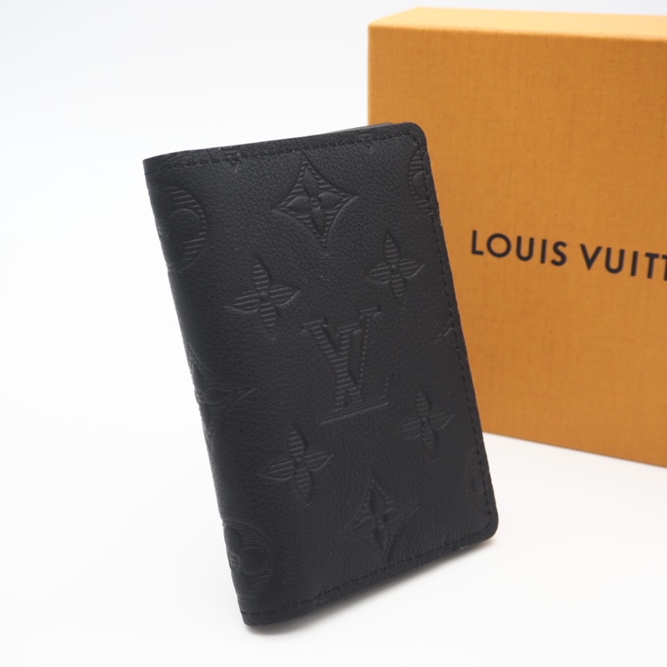 美品 LOUIS VUITTON ルイ・ヴィトン モノグラム シャドウ カードケース オーガナイザー ドゥ ポッシュ M62899 カードケース ブラック カーフレザー メンズ