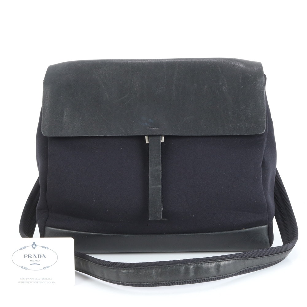 ■美品 プラダB9548 ショルダーバッグ レザー×ナイロン