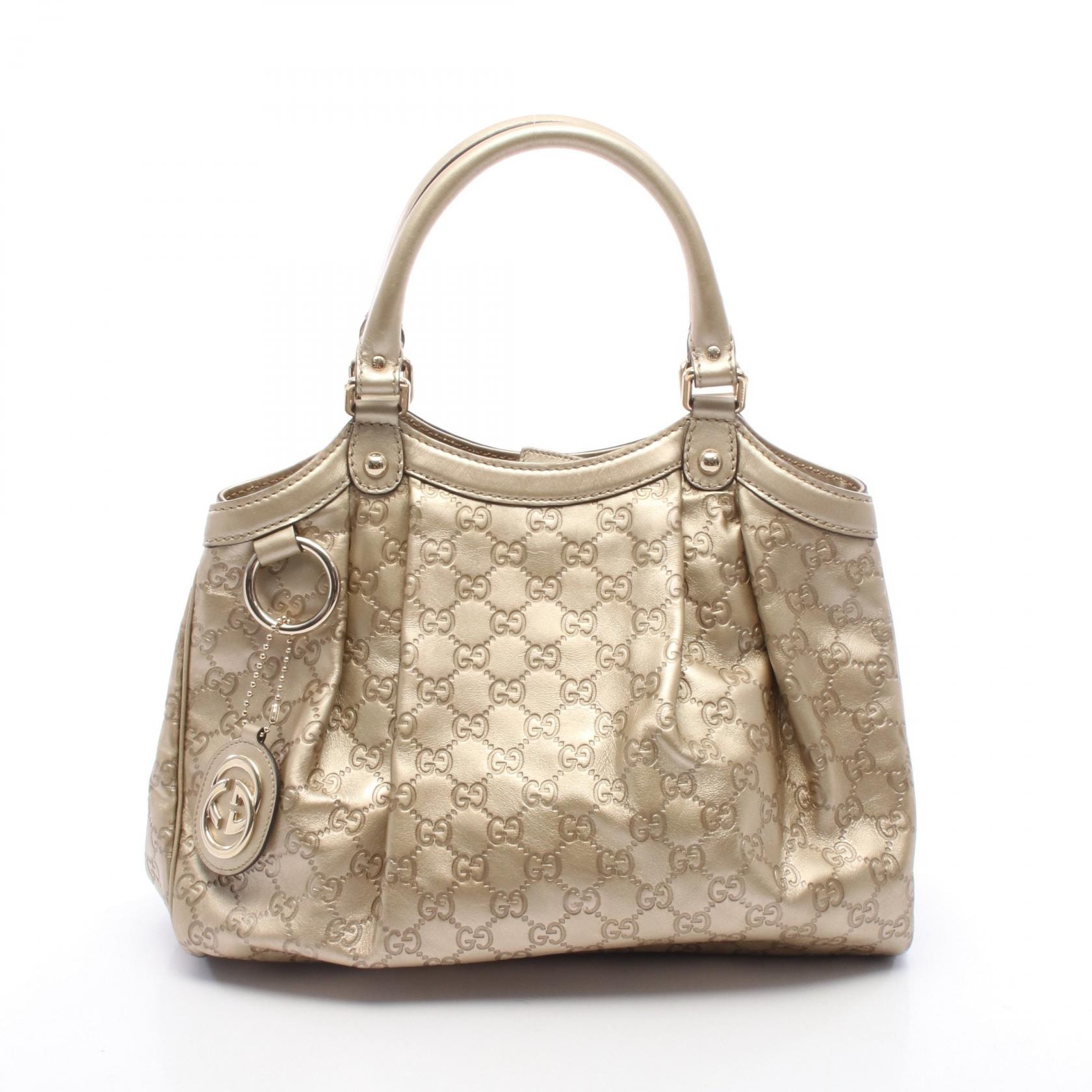 グッチ GUCCI スーキー グッチシマ ハンドバッグ バッグ レザー レディース ゴールド系 211944 【中古】