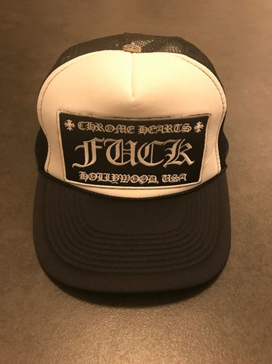 Chrome Hearts Tracker Cap Fuck "Black/White"