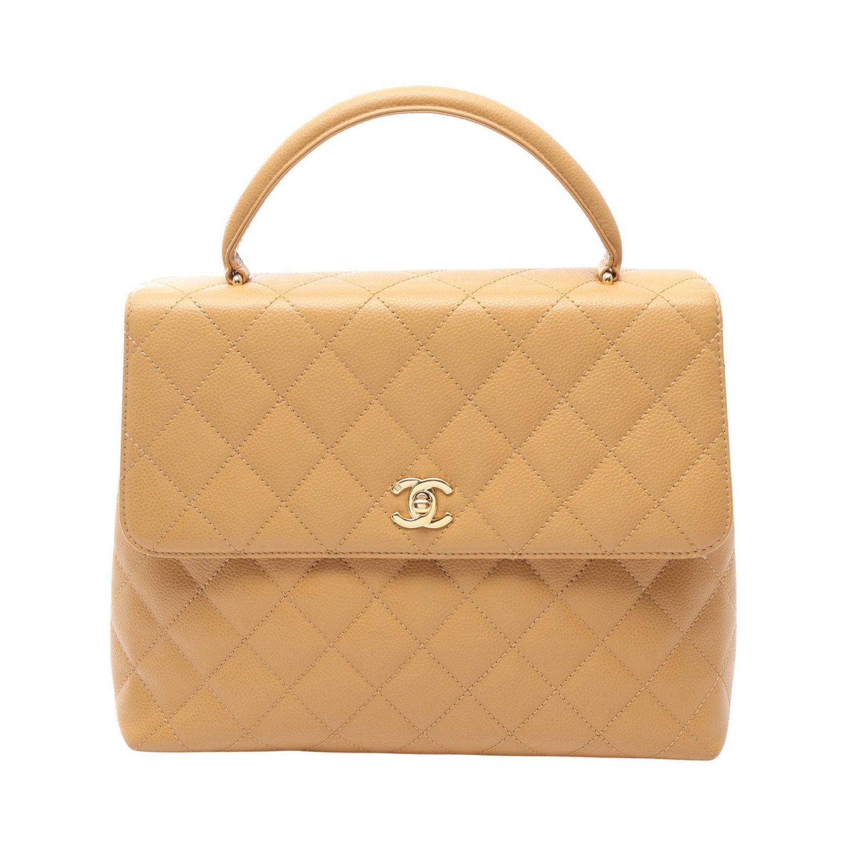 シャネル CHANEL マトラッセ ハンドバッグ バッグ キャビアスキン(グレインドカーフ) レディース ベージュ系 A12397 【中古】