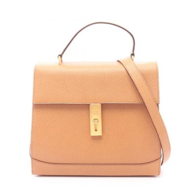 セリーヌ CELINE トップハンドル ターンロック 2WAY ハンドバッグ バッグ レザー レディース ブラウン系 【中古】