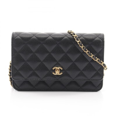 シャネル CHANEL マトラッセ ショルダーバッグ バッグ キャビアスキン(グレインドカーフ) レディース ブラック系 AP4241 【中古】