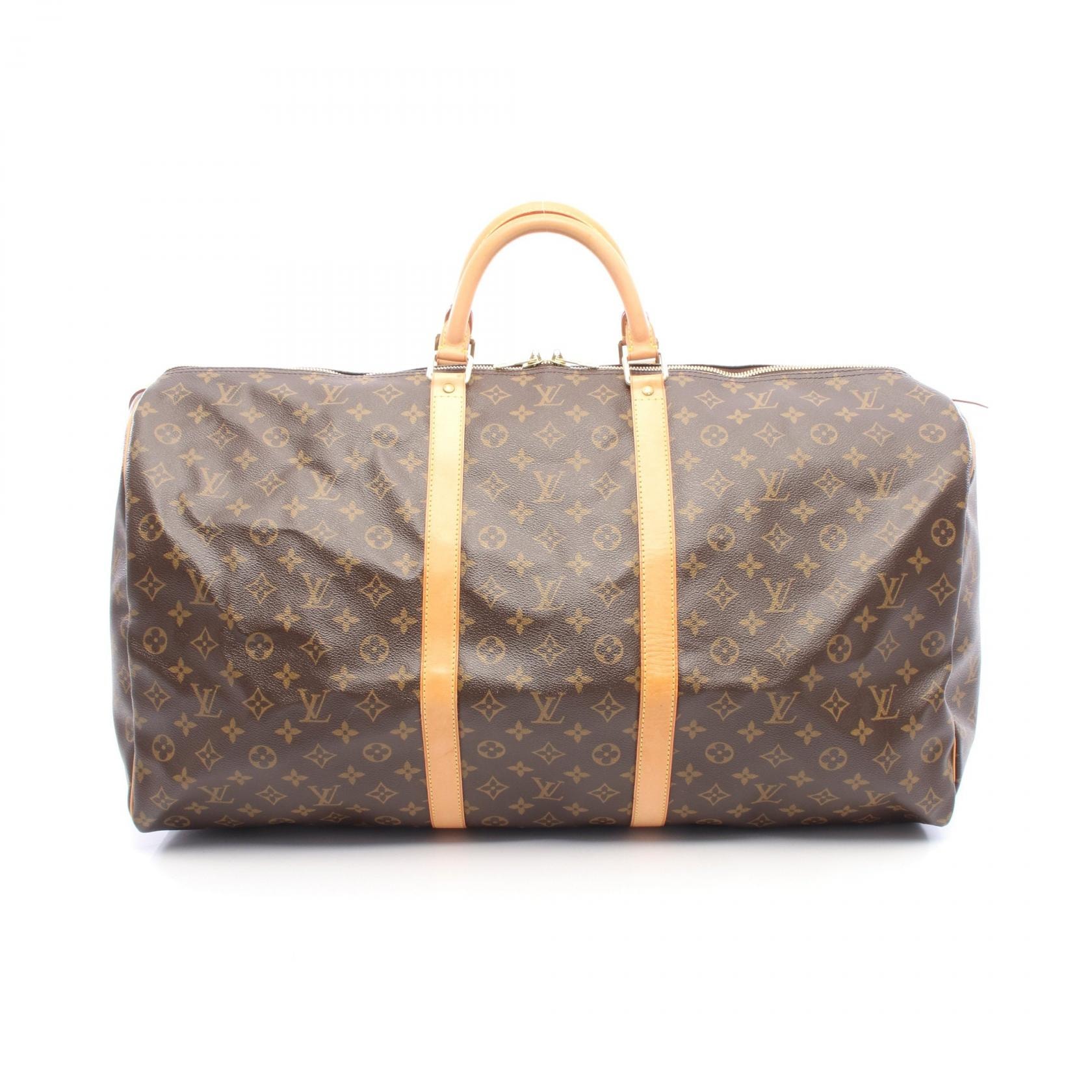 ルイ・ヴィトン LOUIS VUITTON キーポル60 ボストンバッグ バッグ PVCコーティングキャンバス レザー モノグラム メンズ レディース ブラウン系 M41422 【中古】