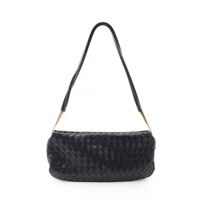 ボッテガヴェネタ BOTTEGA VENETA イントレチャート ハンドバッグ バッグ レザー レディース ブラック系 【中古】