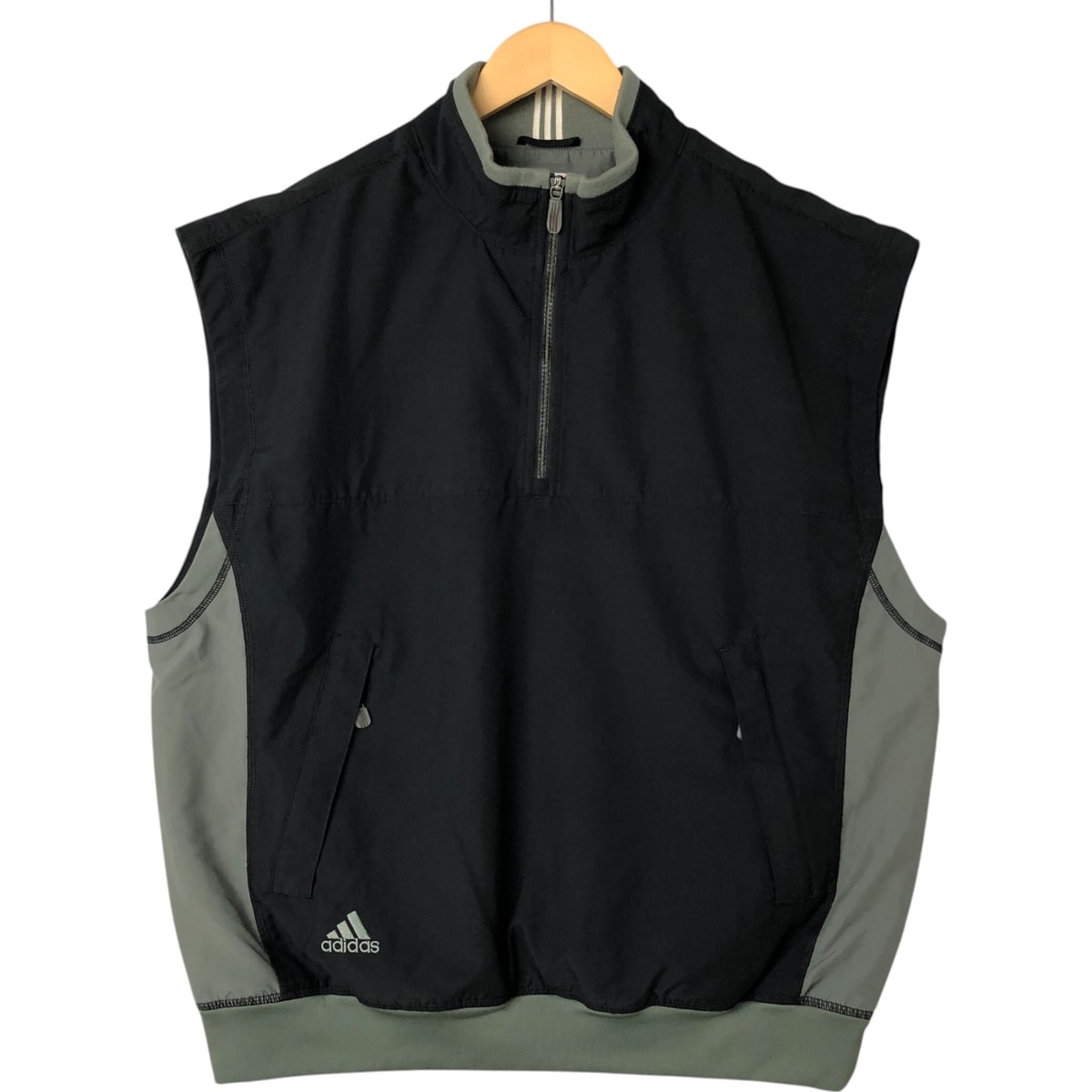 古着 00年代 アディダス adidas CLIMASHELL WIND ハーフジップ ウォームアップベスト メンズL相当/eaa547597