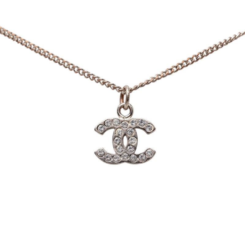 シャネル ココマーク ネックレス シルバー メタル ラインストーン レディース CHANEL 【中古】