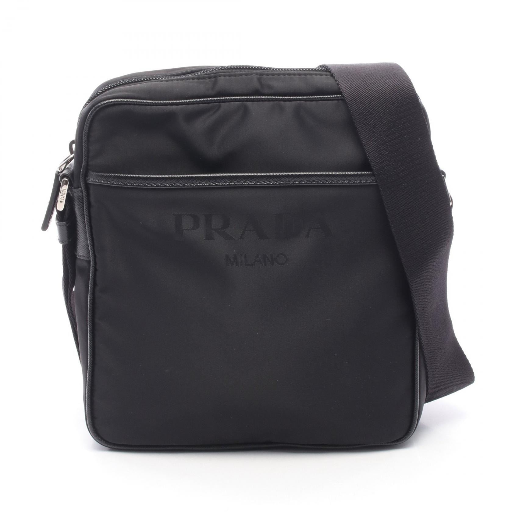 プラダ PRADA ショルダーバッグ バッグ ナイロン レザー メンズ ブラック系 2VH143 【中古】
