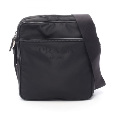 プラダ PRADA ショルダーバッグ バッグ ナイロン レザー メンズ ブラック系 2VH143 【中古】