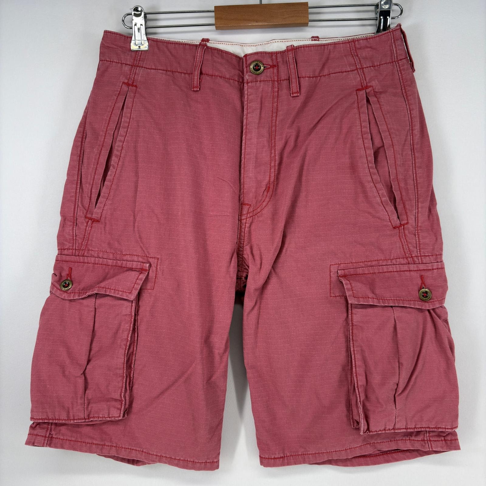 古着 リーバイス Levi's ショートパンツ カーゴ サイドポケット ジッパーフライ リップストップ ハーフパンツ w30  ピンク系 メンズ
