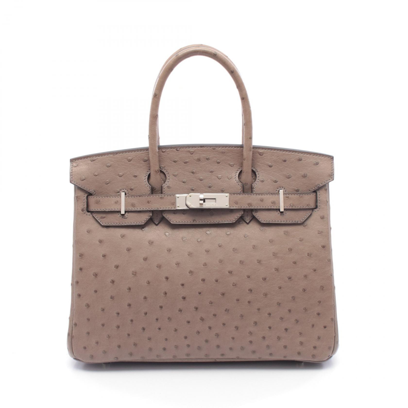 エルメス HERMES バーキン30 ムース ハンドバッグ バッグ オーストリッチ オーストリッチ □O刻印(2011年製造) レディース グレー系 【中古】