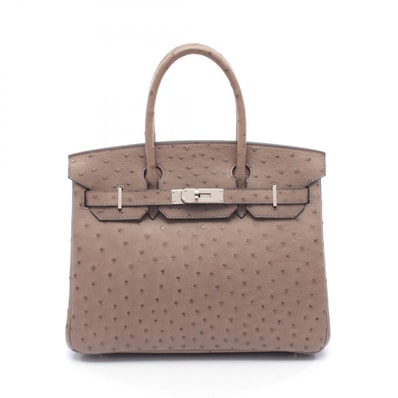 エルメス HERMES バーキン30 ムース ハンドバッグ バッグ オーストリッチ オーストリッチ □O刻印(2011年製造) レディース グレー系 【中古】