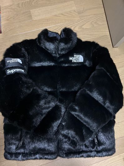 Supreme x The North Face Faux Fur Nuptse Jacket "Black"
