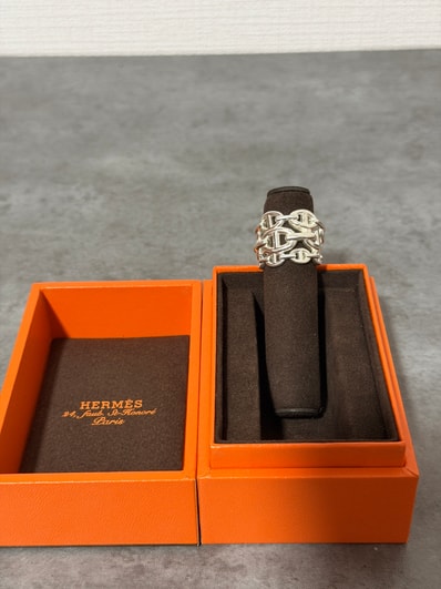 Hermes Chaine D'ancre Enchainee Ring GM Large Model "Silver"
