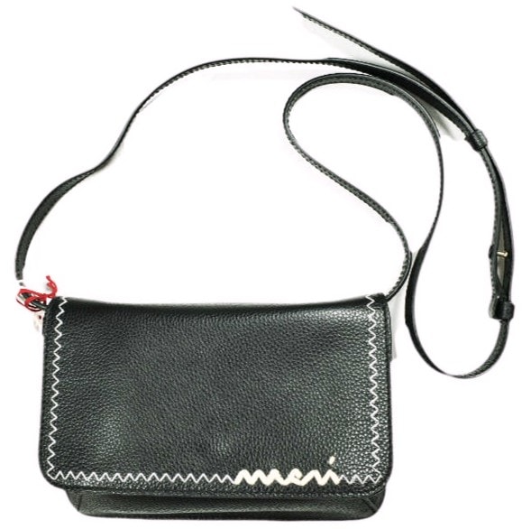 新品 MARNI マルニ 25SS イタリア製 Mending Black Leather Shoulder Bag 2WAY レザーショルダーバッグ PHMO0038U1 P6533 BLACK(00N99) 定価157,300円 クラッチバッグ カバン