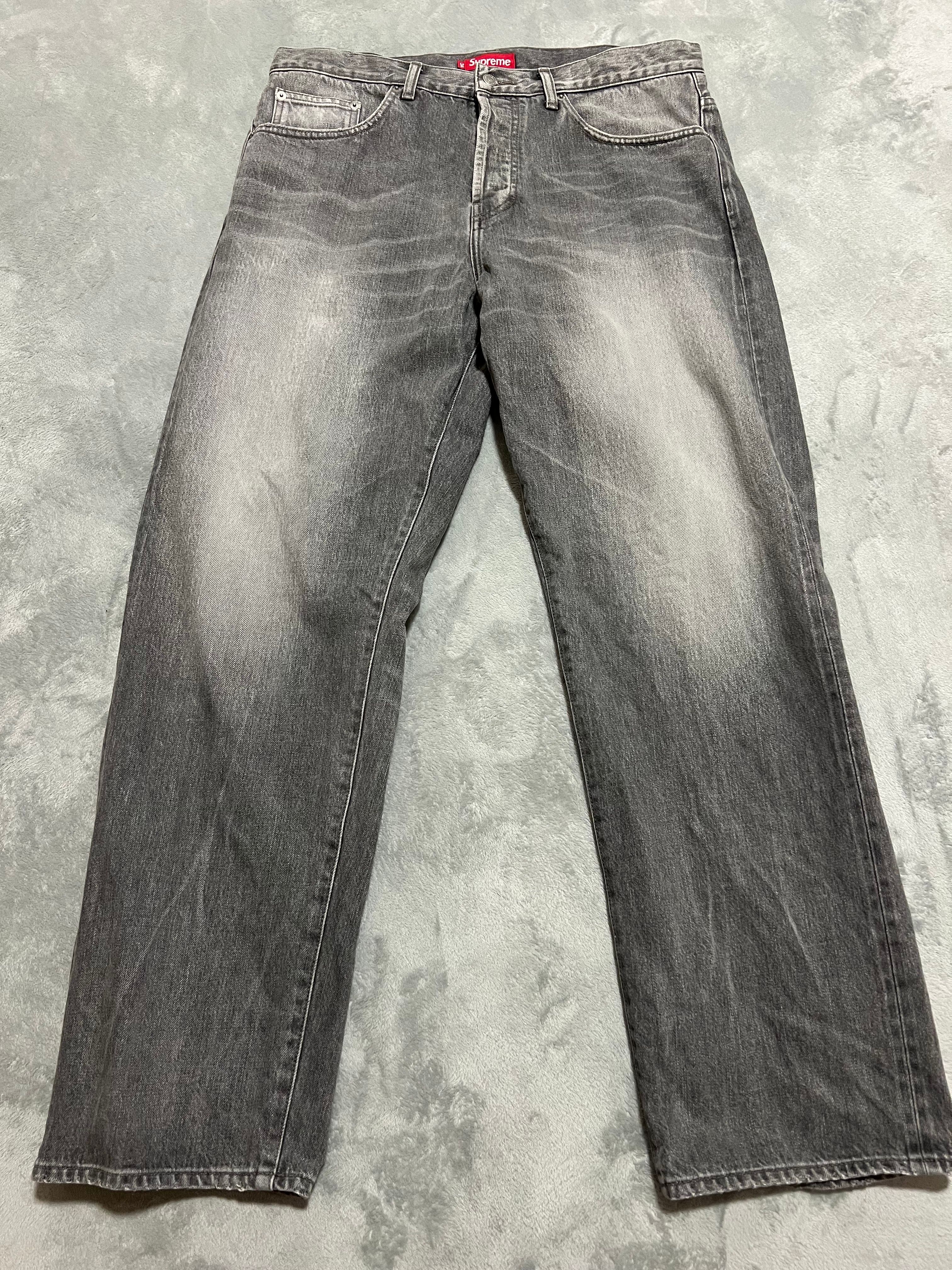 Supreme Distressed Loose Fit Selvedge Jean "Washed Grey" (25SS)