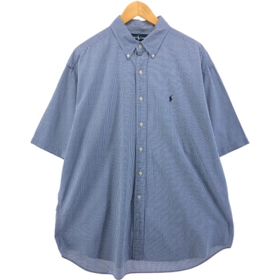 古着 ラルフローレン Ralph Lauren BLAKE ギンガムチェック 半袖 ボタンダウン チェックシャツ メンズXL相当/eaa552709