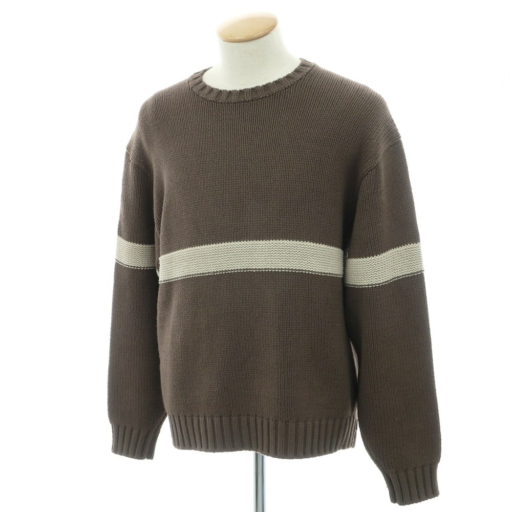 【中古】シュプリーム Supreme 2025年春夏 Tonal Applique Sweater ミドルゲージ コットンアクリル クルーネック プルオーバーニット ブラウンカーキ【サイズS】【メンズ】