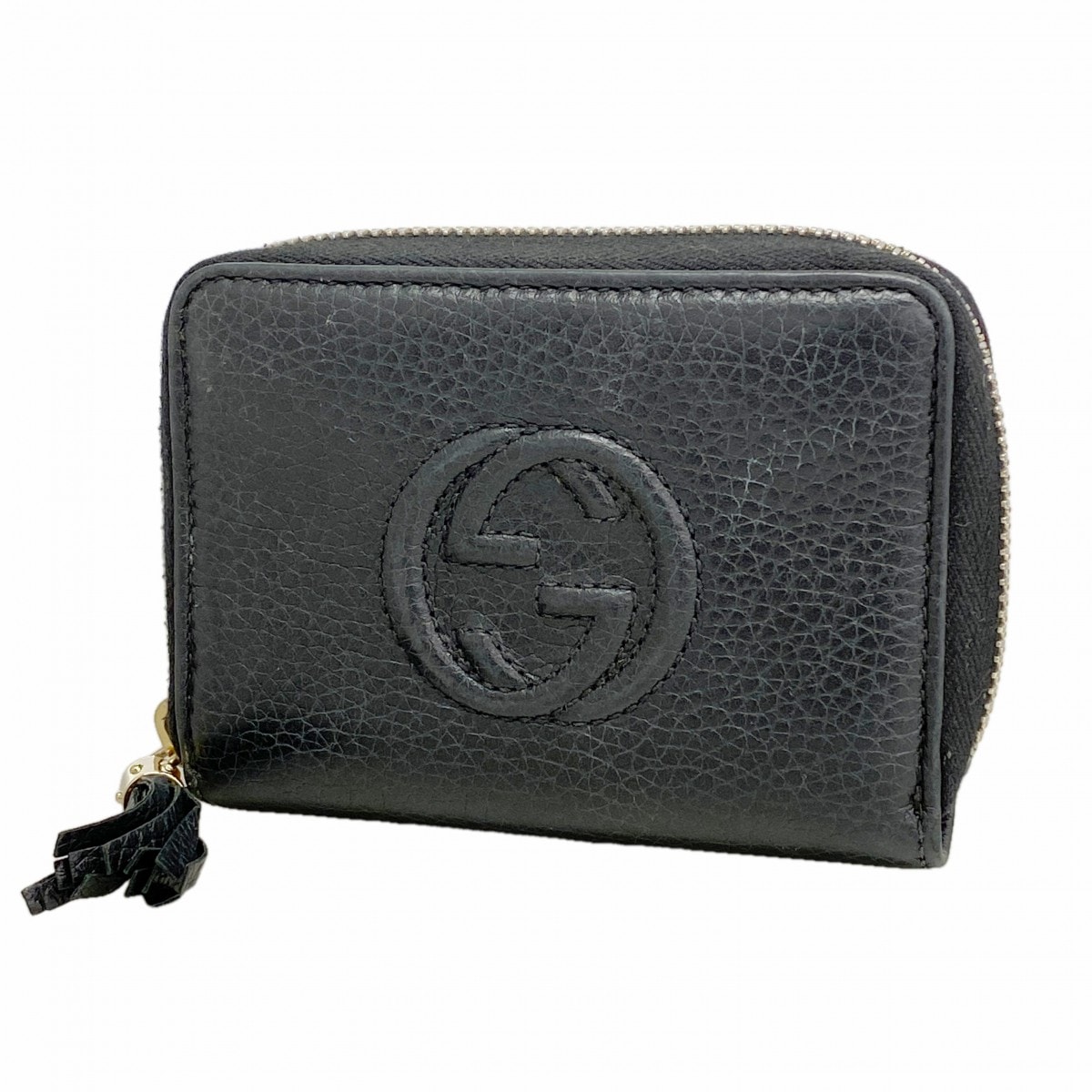 【6fb2929-k】グッチ コインケース ソーホー 598209 レザー ブラック シャンパンゴールド金具【中古】メンズ レディース ユニセックス