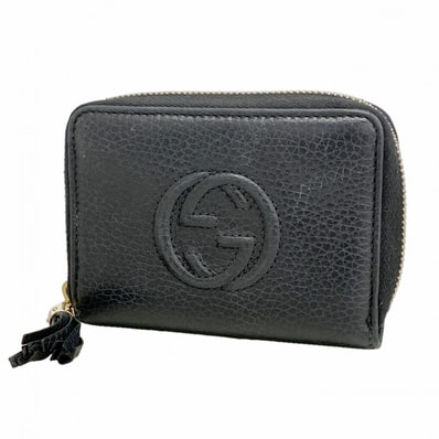 【6fb2929-k】グッチ コインケース ソーホー 598209 レザー ブラック シャンパンゴールド金具【中古】メンズ レディース ユニセックス