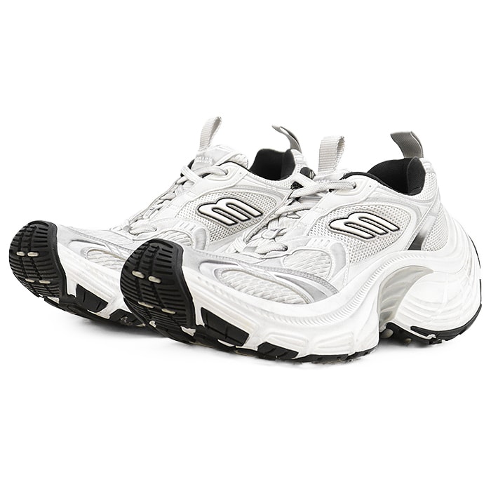 BALENCIAGA バレンシアガ 10XLスニーカー シグネチャー ロゴ テクニカルファブリック × メッシュ × ラバー ビッグシルエット 厚底 シューズ 箱/袋付属 メンズ サイズ 28.5 グレー系 灰色