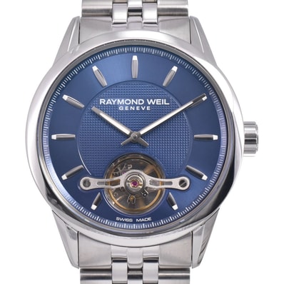 レイモンドウィル RAYMOND WEIL 2780-ST-50001 フリーランサー ブルー 自動巻き メンズ 美品 腕時計 O#148754
