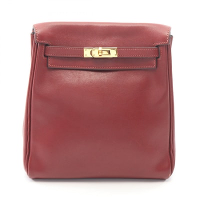 エルメス HERMES ケリーアドPM リュックサック バックパック バッグ レザー ヴォーガリバー ヴォーガリバー ボルドー ○Z刻印(1996年製造) レディース ボルドー系 【中古】