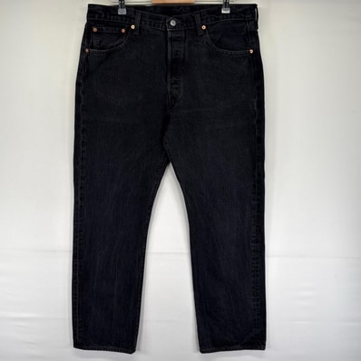 古着 リーバイス Levi's デニム パンツ 501 5ポケット ストレート ボタンフライ ブラックデニム W38 L32 ブラック系 メンズ
