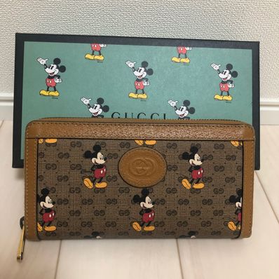 GUCCI x Disney GG Supreme Mickey Mouse Zip Around Wallet