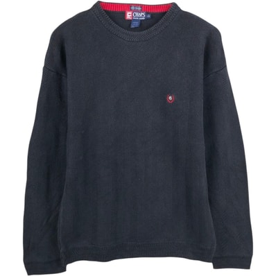 古着 ラルフローレン Ralph Lauren CHAPS チャップス ヘリンボーン コットンニットセーター メンズL相当/eaa654452