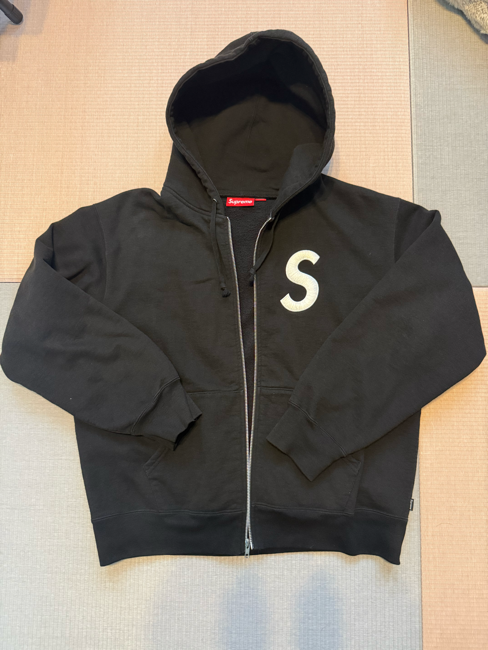 Supreme S Logo Zip Up Hooded Sweatshirt "Black" (FW24)