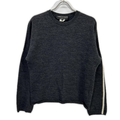 コムデギャルソンオムプリュス 12年製 PJ-N007 ウール サイドライン クルーネックニット S