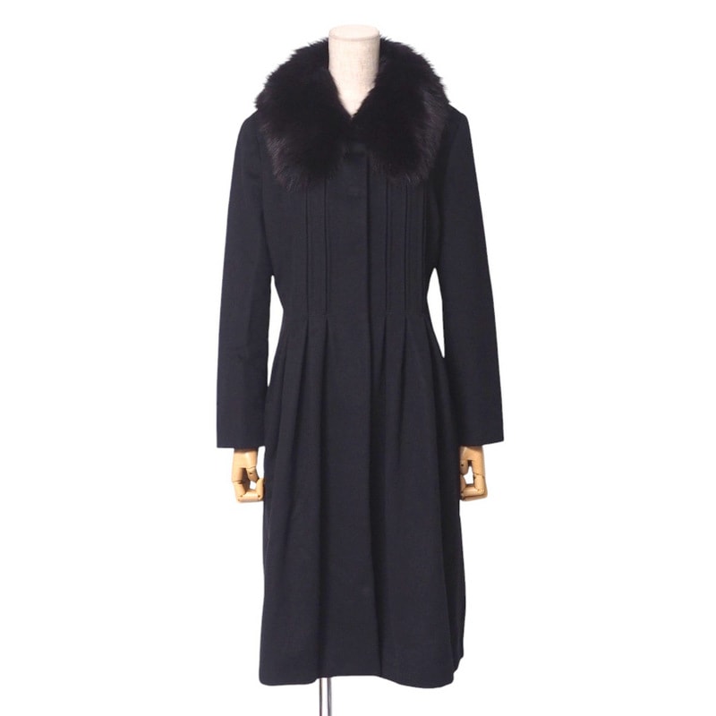 Max Mara Studio マックスマーラ ストゥディオ コート サイズ40 タック フレアー イタリア製 ブランド古着【中古】RA2583