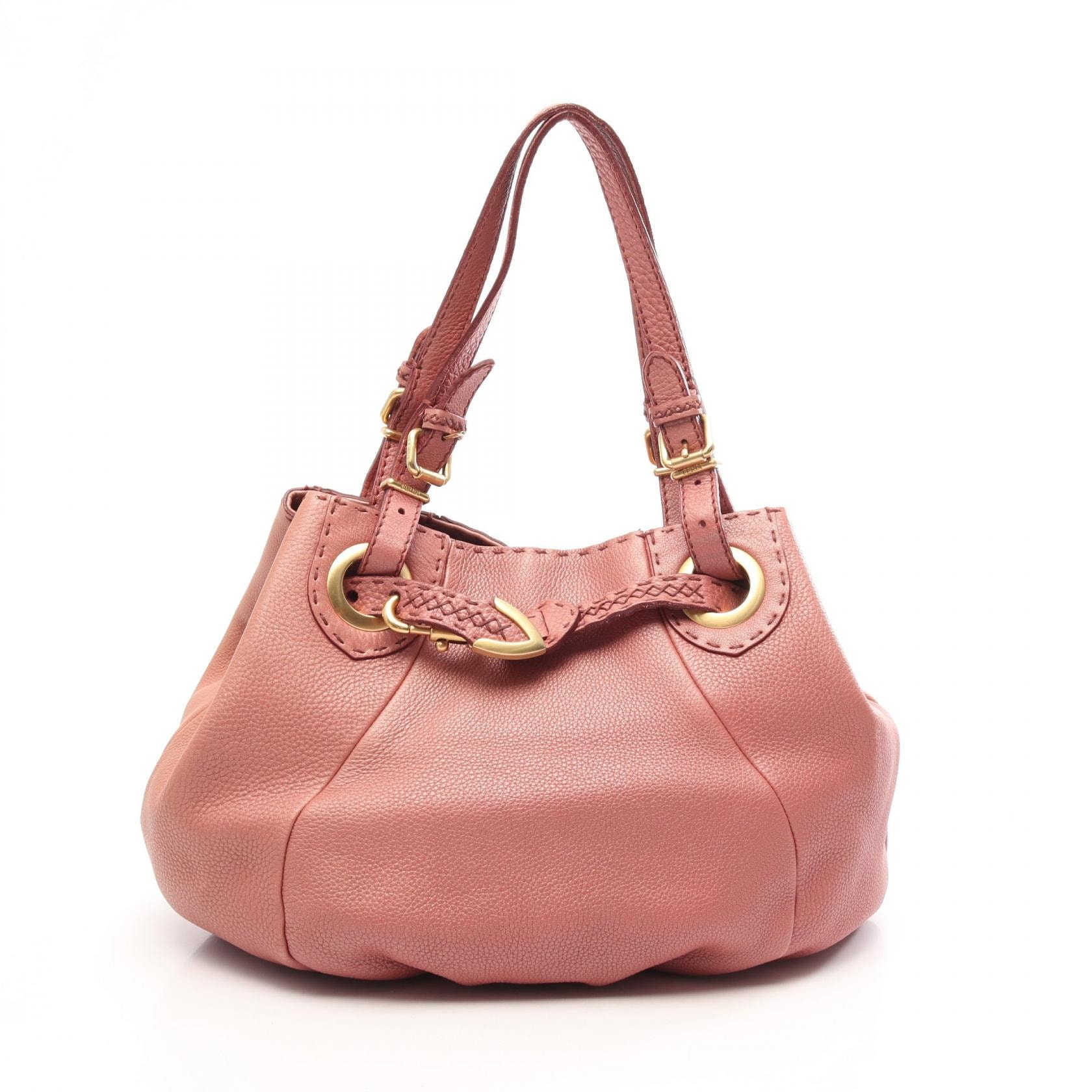 フェンディ FENDI セレリア トートバッグ バッグ レザー レディース ピンク系 【中古】