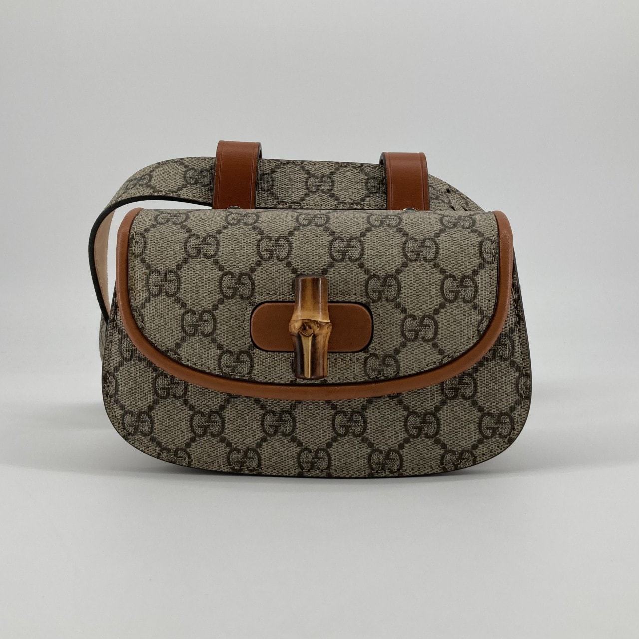 GUCCI(グッチ) バンブー 1947 ミニベルト 3WAY GGスプリームキャンバス  / レザー  / バンブー 681137 ウエストバッグ ベージュ×ブラウン