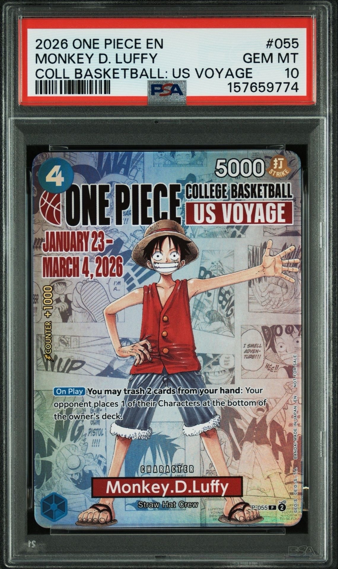 専用品バスケ　ルフィ　ONE PIECEカード　voyage【未開封】 モンキー・D・ルフィ(未開封/英語版/COLLEGE BASKETBALL US VOYAGE)【P